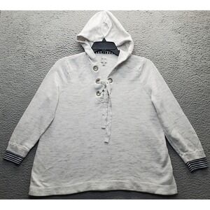 NIC+ZOE Hooded Sweater Womens XL Multi Space Dye Raglan Sleeve Lace Up Front